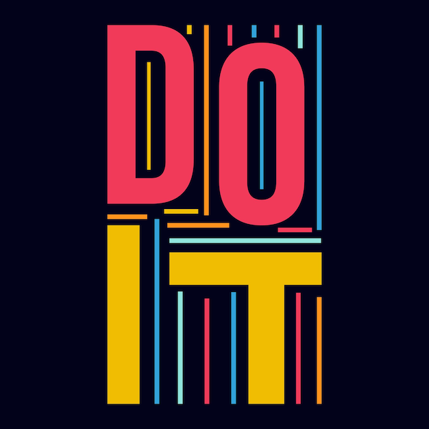 Vector diseño de cita motivacional de tipografía do it