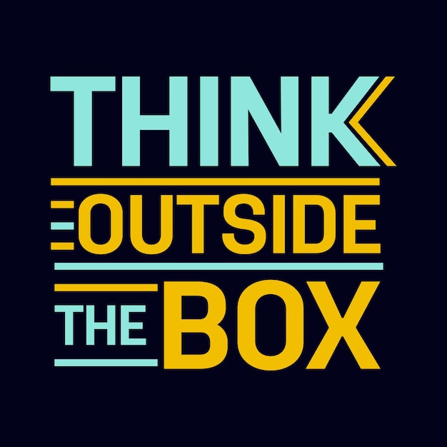 Diseño de cita motivacional de tipografía think outside the box