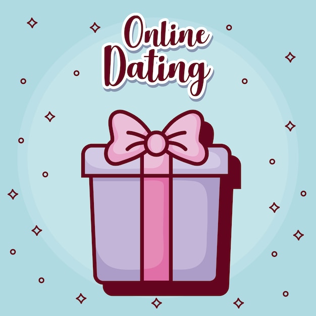 diseño de citas en línea con caja de regalo