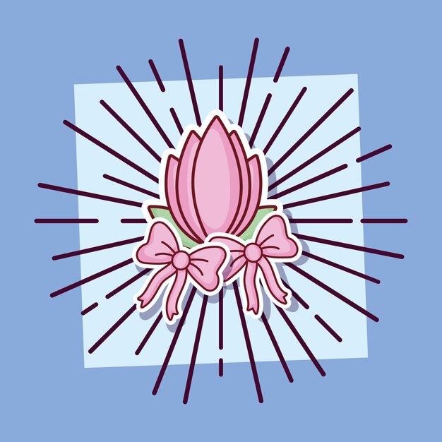 Diseño de citas en línea con flores y lazos