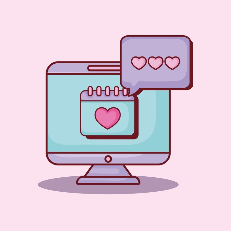 Vector diseño de citas en línea