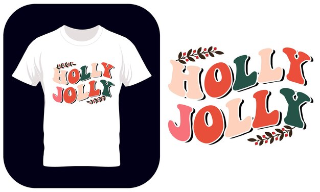 Diseño de citas navideñas, Que tengas una Navidad alegre, Diseño de camiseta con letras a mano vintage
