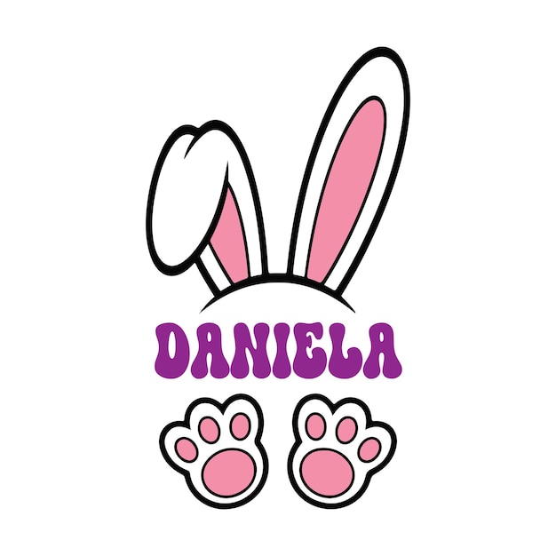 Diseño de citas de Pascua de Daniela Ilustración de sublimación de conejito Ornamento vectorial diseño svg