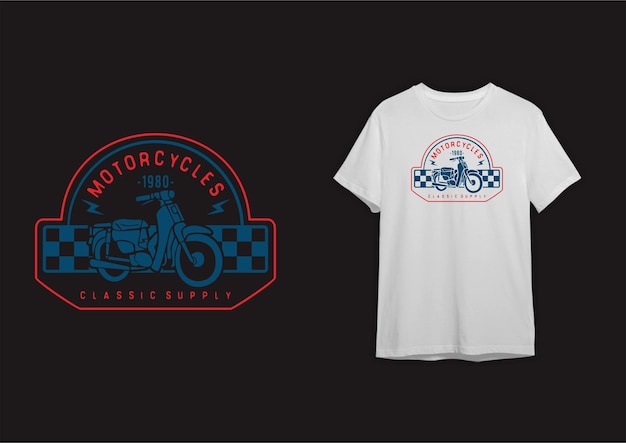 Vector diseño clásico de camiseta de moto