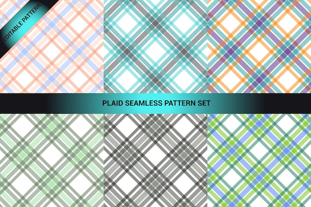 Diseño clásico de cuadros púrpura y gris con rayas diagonales que se cruzan