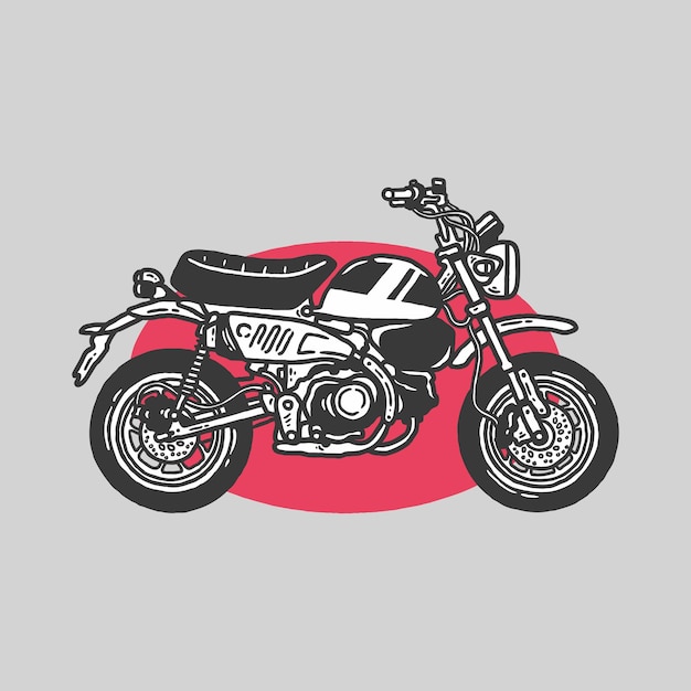 Diseño clásico del ejemplo del vector de la mini motocicleta