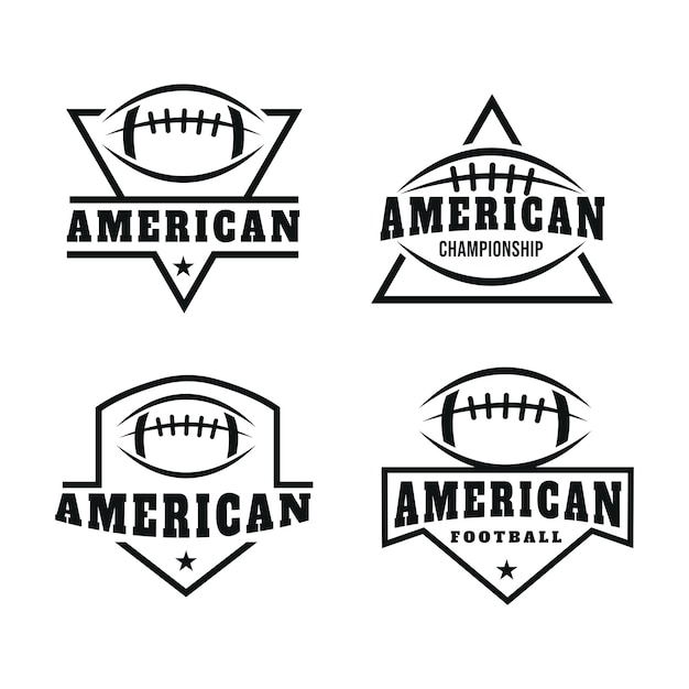 Diseño clásico vintage Retro Set con elementos de fútbol americano Logotipo deportivo