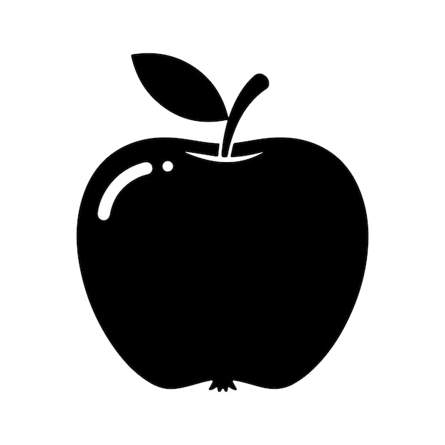 Diseño de clipart de ilustración vectorial de manzana roja y verde Sticker de logotipo monocromático de comida saludable de frutas