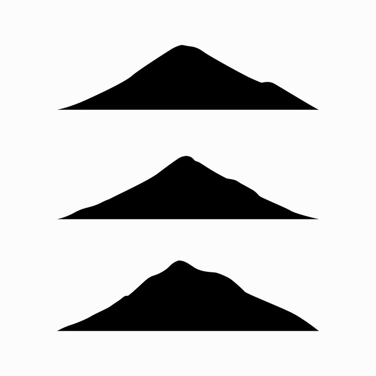 Diseño de clipart del logotipo del icono del vector de silueta de las montañas
