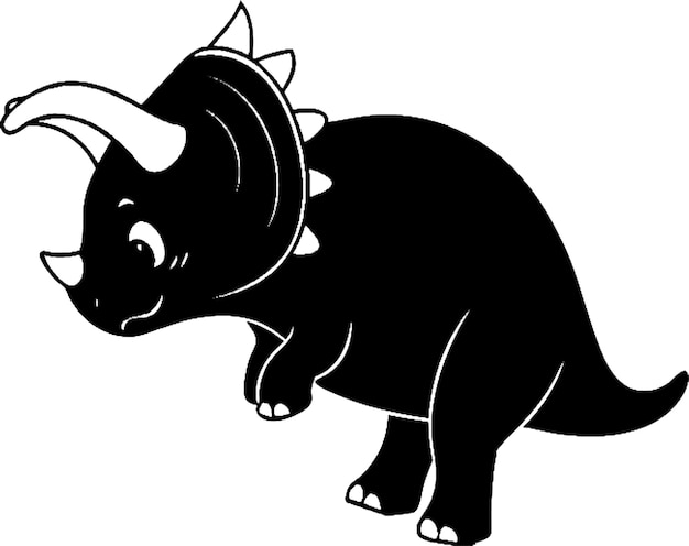 El diseño de clipart de Triceratops es perfecto para proyectos y decoraciones infantiles.