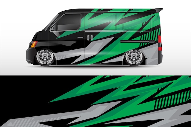 diseño de coches de carreras con motivos de carreras para pegatinas de vinilo de vehículos y pegatinas de librea de empresas automotrices