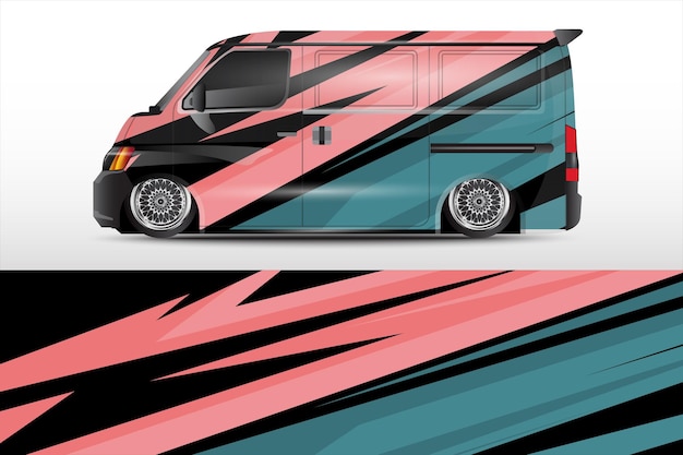 diseño de coches de carreras con motivos de carreras para pegatinas de vinilo de vehículos y pegatinas de librea de empresas automotrices