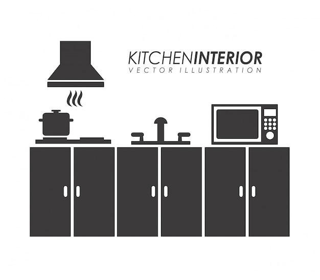 Diseño de cocina sobre fondo blanco ilustración vectorial