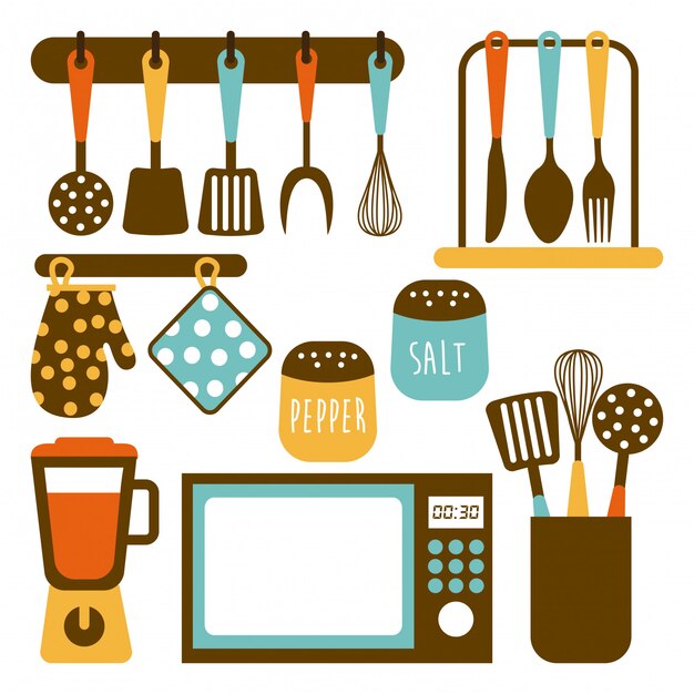 Vector diseño de cocina sobre fondo blanco ilustración vectorial