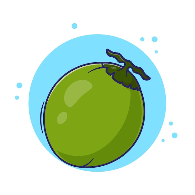 Diseño de cóctel de coco verde icono vectorial de dibujos animados ilustración de símbolo con concepto moderno y simple