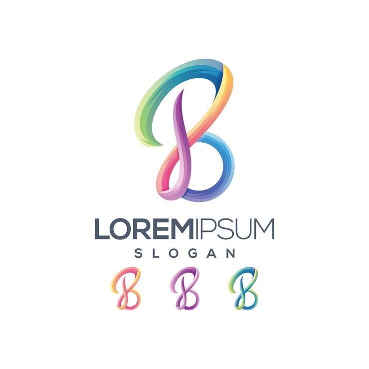 Vector diseño de colección de degradado de logo de letra b