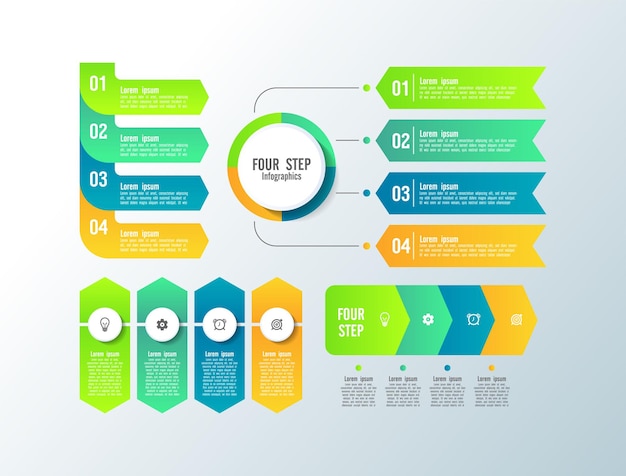 Diseño de colección de elementos infográficos planos