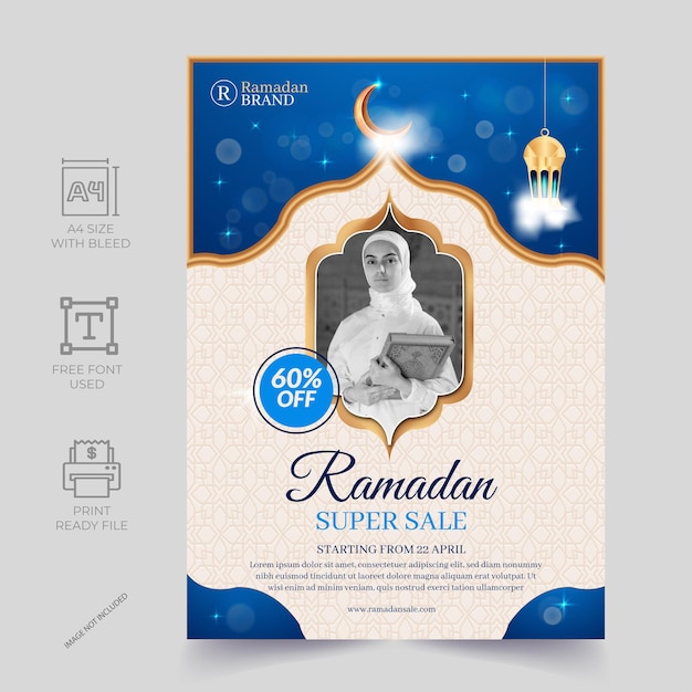 Diseño de colección de folletos de venta de Ramadán