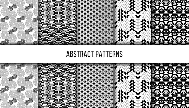 Diseño de colección de patrones abstractos vectoriales