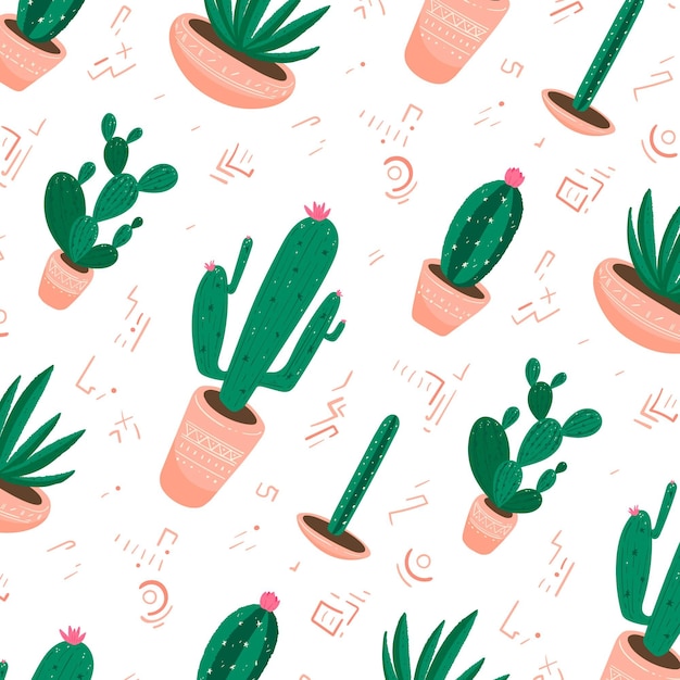 Diseño de colección de patrones de cactus