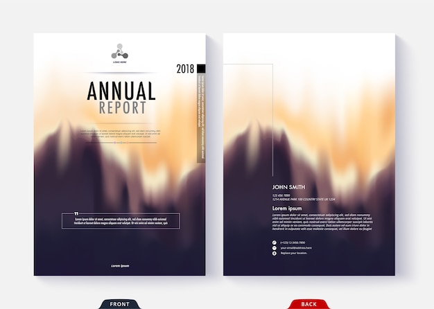 Diseño de colección de plantilla de portada de informe anual para página de documento comercial y libro.