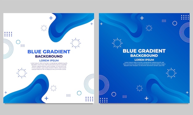 diseño de colección de plantillas de publicación de redes sociales degradado azul abstracto