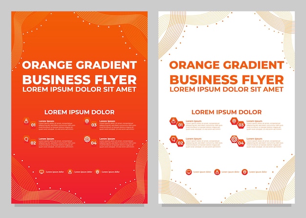 Diseño de colección de plantillas de volante de negocios degradado naranja