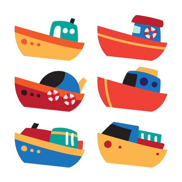 Diseño de colección de vector de barco