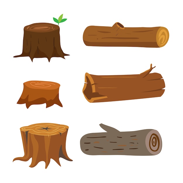 Vector diseño de colección de vectores de madera