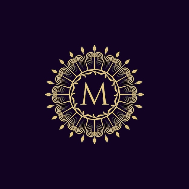 Diseño de colección vintage luxury logo letter m