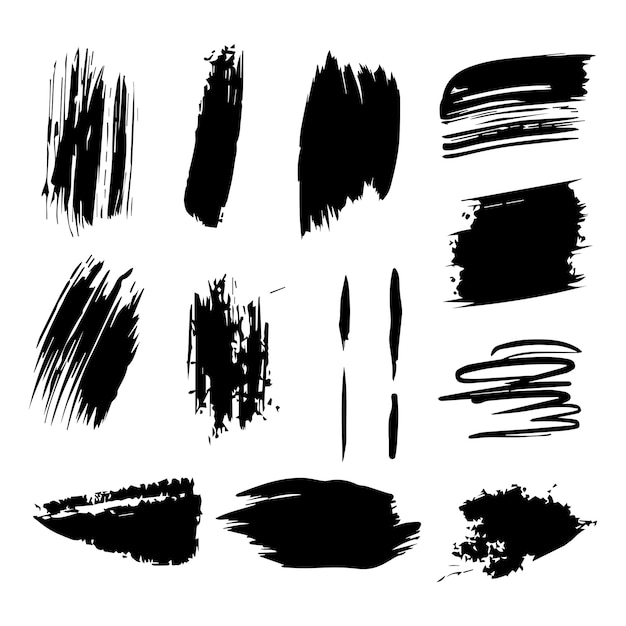 Diseño de color negro de trazo descarado Ilustración pintada