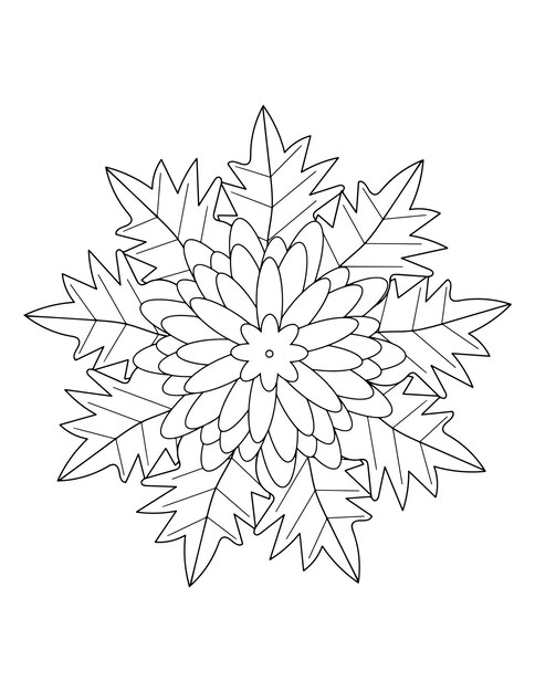 Diseño de coloración de mandala para principiantes, patrón de flores Mehndi para dibujo y tatuaje de Henna.