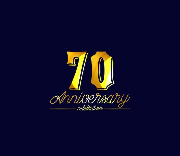 Diseño de colores dorados creativos Celebración del alfabeto 70 años Banderas y carteles