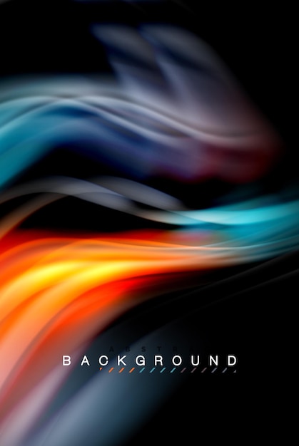 Diseño de colores líquidos fluidos mármol colorido o plástico textura ondulada fondo elementos multicolores brillantes en negro para presentación de negocios o tecnología o diseño de portada de folleto web papel tapiz
