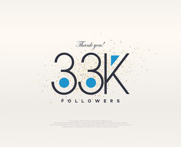 Diseño colorido 33k seguidores vector premium simple moderno