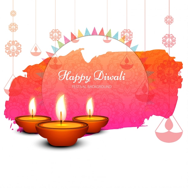 Diseño colorido de acuarela para celebración de diwali