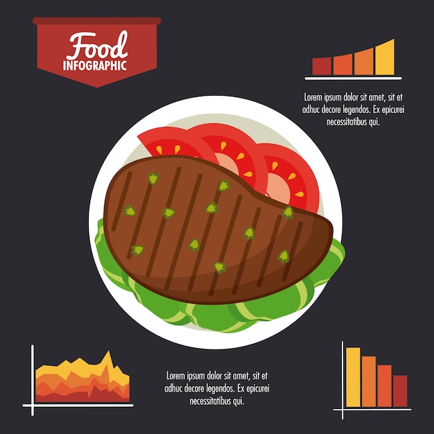 Vector diseño colorido de alimentos saludables infografía