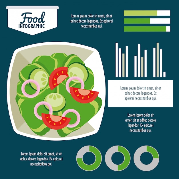 Diseño colorido de alimentos saludables infografía