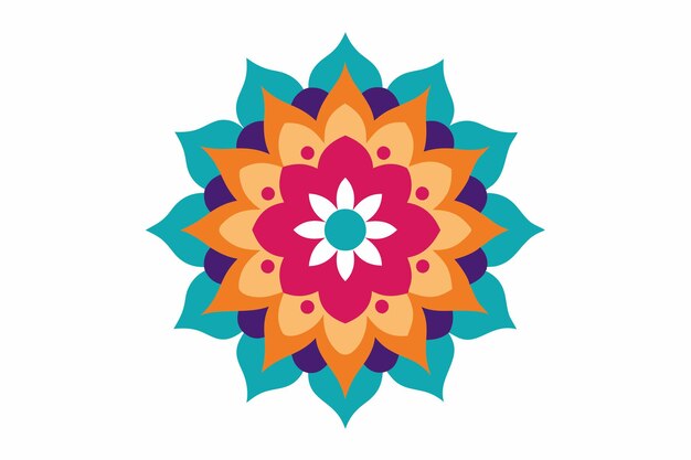 un diseño colorido en un círculo de flores