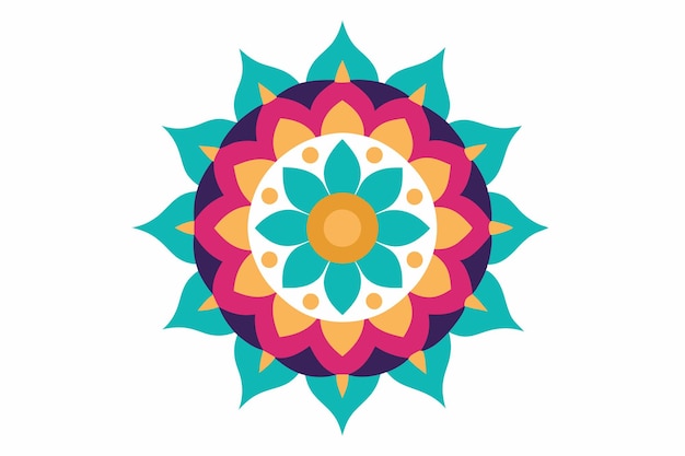 un diseño colorido en un círculo de flores