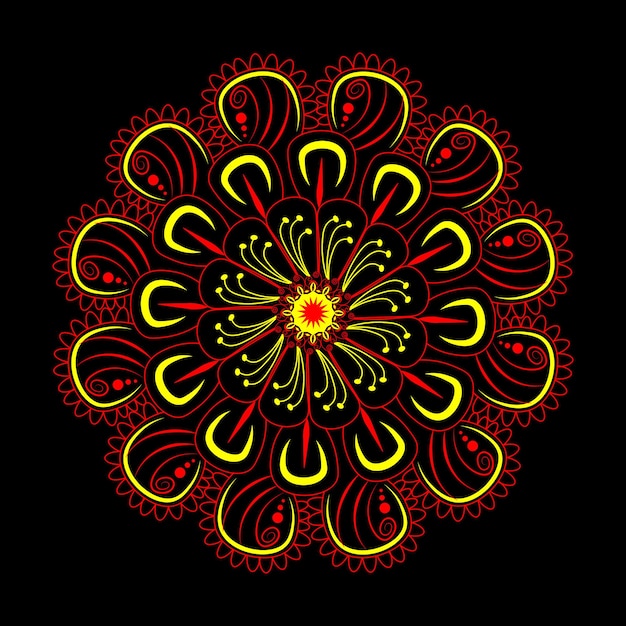 un diseño colorido con colores amarillos y rojos en el medio