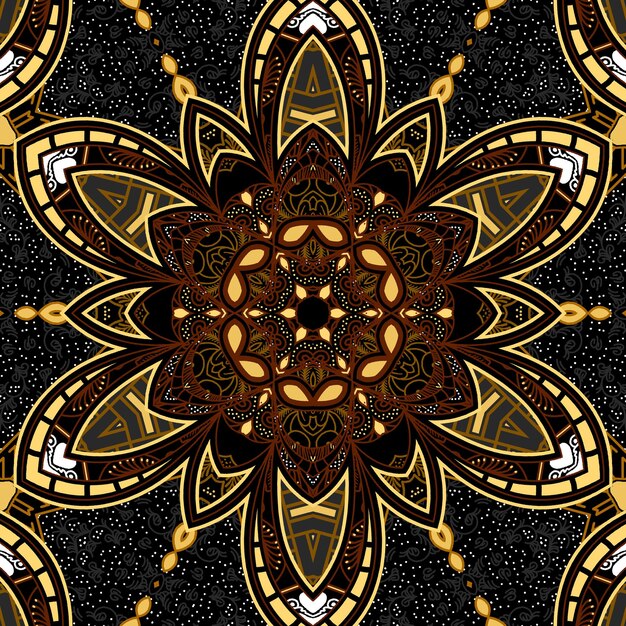 un diseño colorido con colores dorados y negros