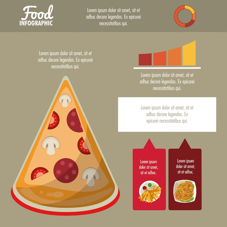 Vector diseño colorido de comida rápida infografía