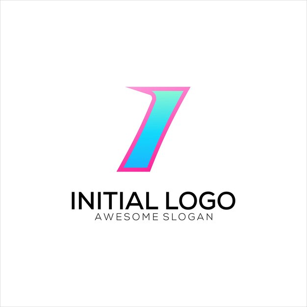 Diseño colorido degradado de logotipo inicial I