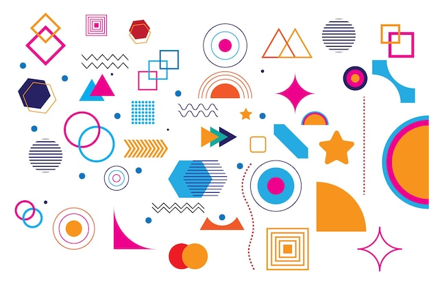 un diseño colorido con diferentes formas geométricas y formas geométrica