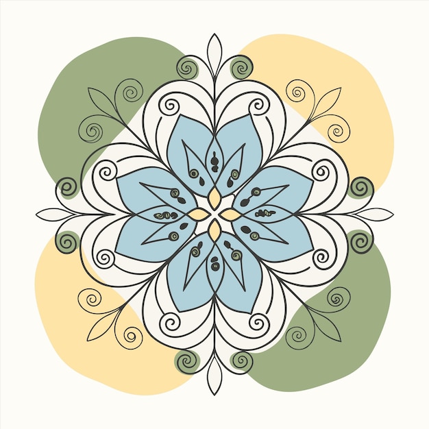 un diseño colorido con un diseño de flores en el medio