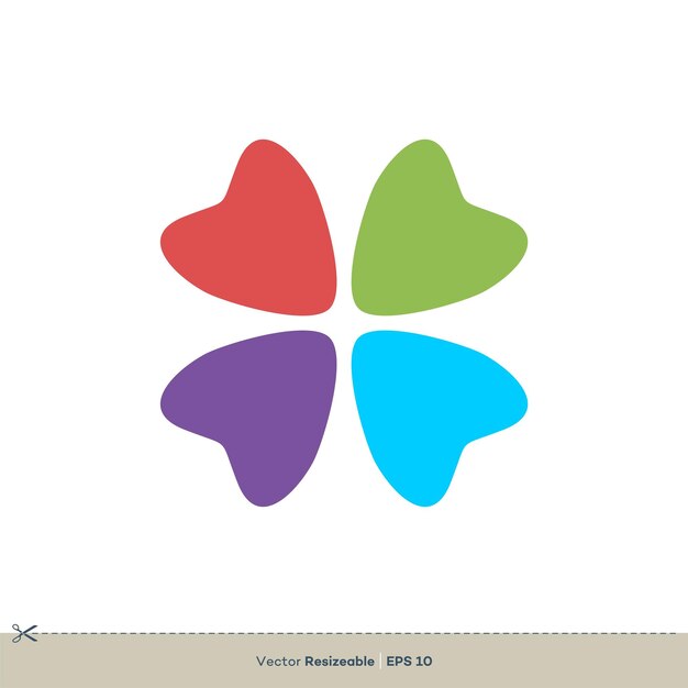 Diseño colorido del ejemplo de la plantilla del logotipo de la flor del pétalo