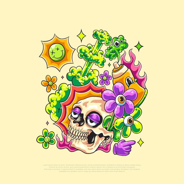 Diseño colorido del ejemplo del vector del doodle