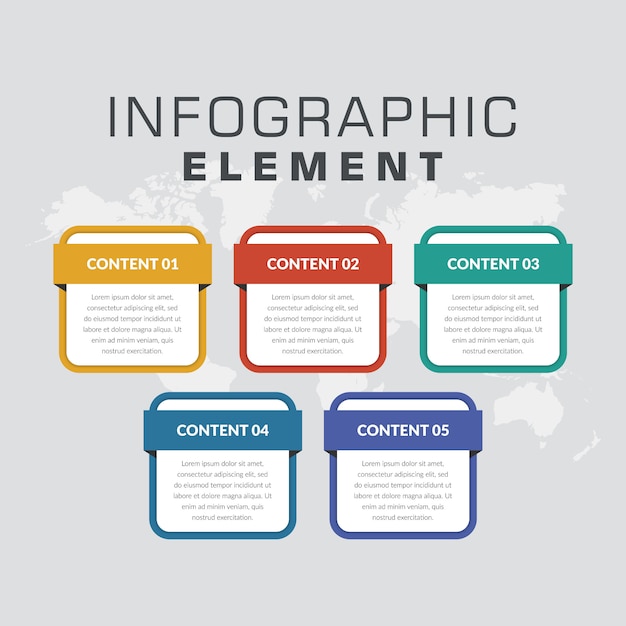 Diseño colorido del elemento de infografía empresarial