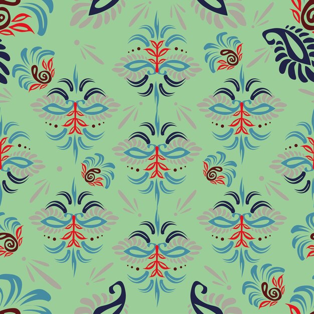 un diseño colorido con una flor azul y rosa en la parte superior